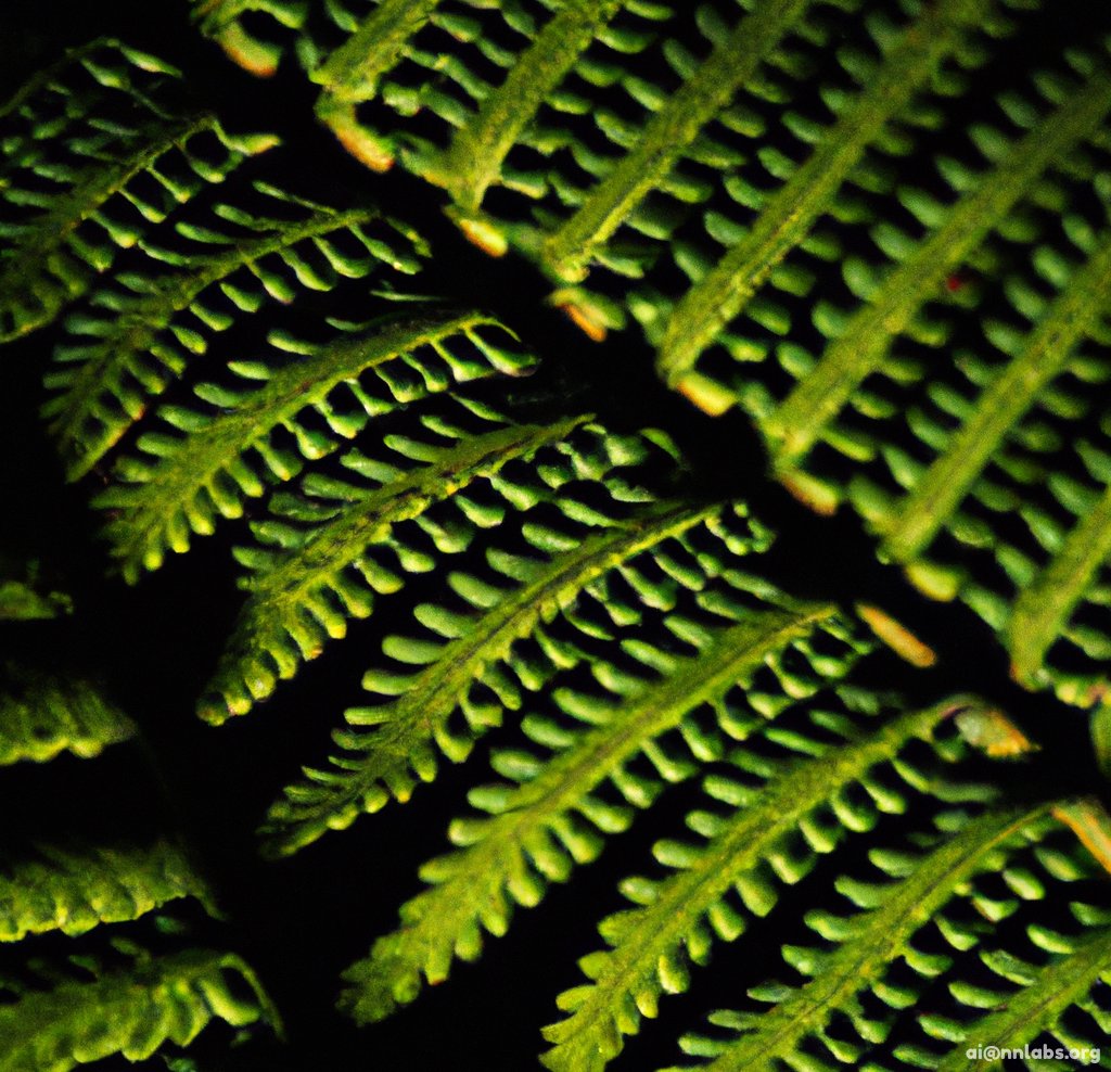 A close-up of a fern